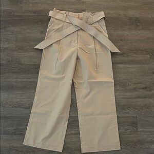Veronica Beard Beige Wide Leg Trousers